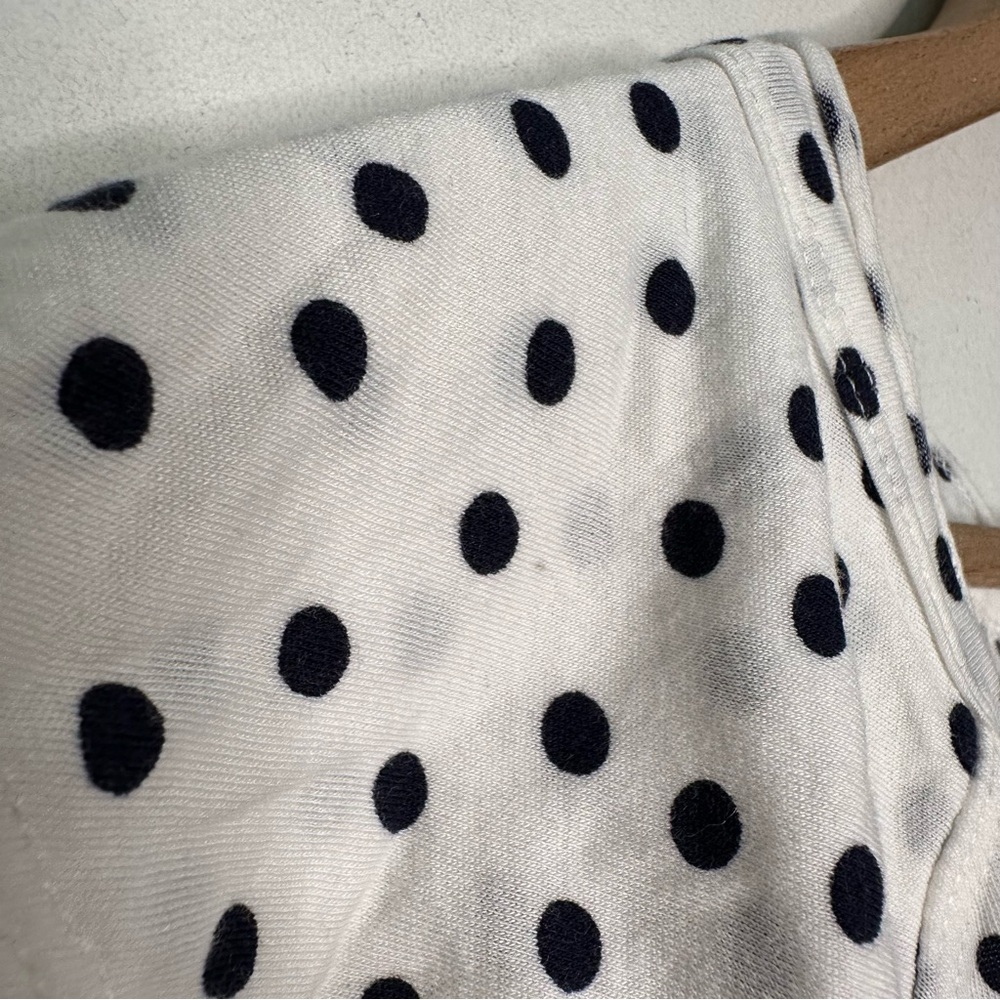 Anthropologie | Maeve Polka Dot Ruffle Cap Sleeve Top Size Large - Picture 9 of 9
